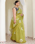 Vasthrlay Chanderi Printed Unstitched Blue Saree