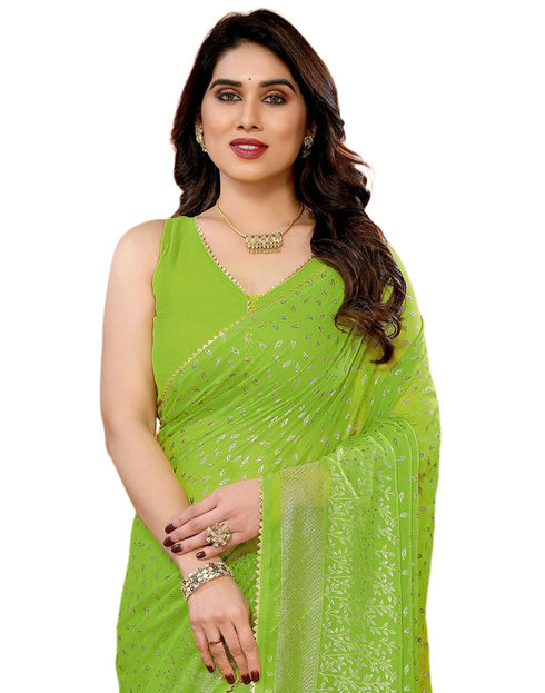 Vasthrlay Georgette Weaving Blue Saree With Blue Unstitched Blouse Piece
