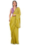 Vasthrlay Womens Mustard Green Cotton Ready To Wear Saree