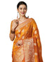 Vasthrlay Banarasi Kanjivaram Unstitched Orange Saree