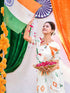 Vasthrlay Tricolor Printed White1 White Saree