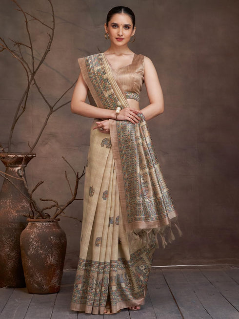 Vasthrlay Madhubani Printed Unstitched Hs Ethnic Wear