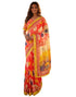 Vasthrlay Womens Printed Unstitched Peach Saree
