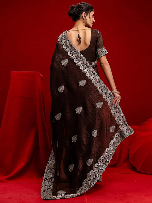 Vasthrlay Banarasi Weaving Green Saree
