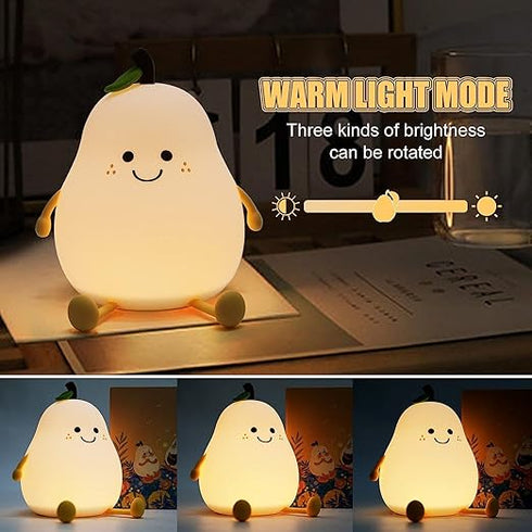 One94Store Rechargeable Silicone Pear Night Lamp