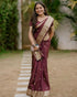 VasthrlayBurgundy Banarasi Kanchipuram Saree