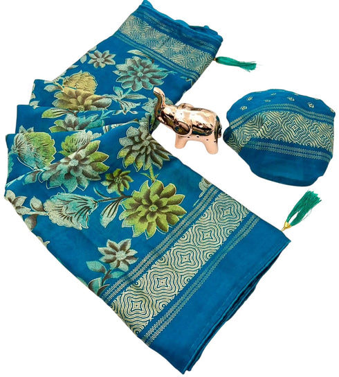 Vasthrlay Georgette Beautiful Aquablue