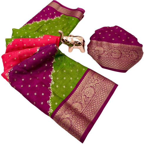 Vasthrlay Bandhani Kanjivaram Weaving