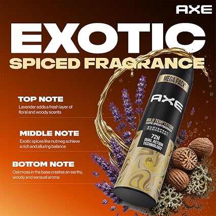 Axe Gold Temptation Long Lasting Deodorant Bodyspray For Men 215 Ml