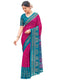 Vasthrlay Georgette Printed Unstitched Rani Pink Saree