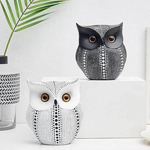 Lucky Owl Handicraft Resin Art Figure Showpiece