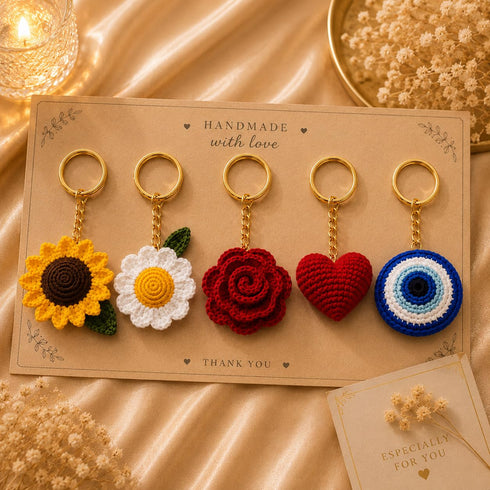 Handmade Crochet Keychain Set (100 g)