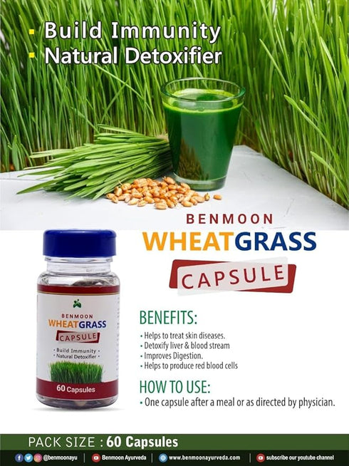 Benmoon Ayurveda Wheat Grass Capsules