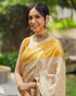 Vasthrlay Mustard Yellow Jacquard Traditional Unstitched Saree
