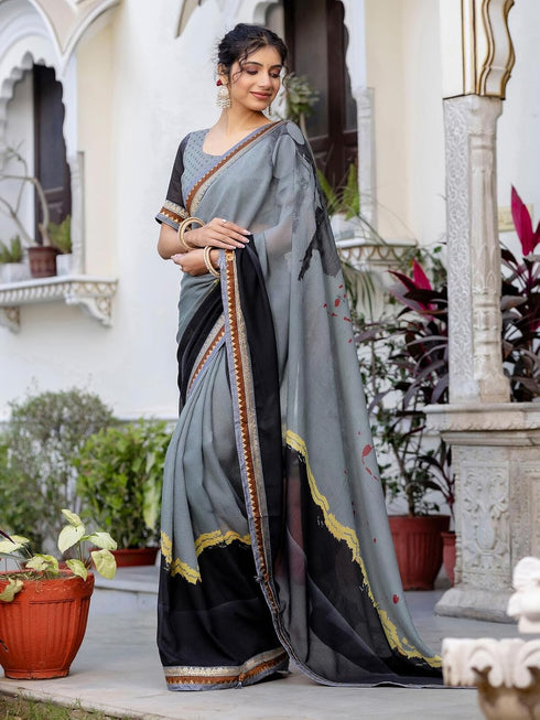 Vasthrlay Georgette Printed Light Saree