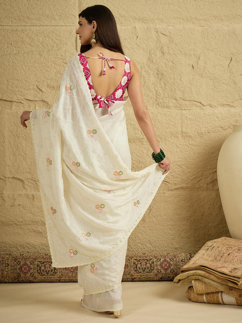 Vasthrlay Vichitra Embroidery Unstitched Vm Ethnic Wear
