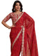 Vasthrlay Georgette Embroidery Unstitched Red Saree