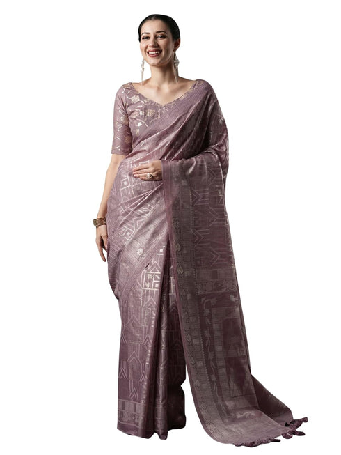 Vasthrlay Cotton Unstitched Mauve Su Ethnic Wear
