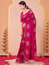Vasthrlay Vichitra Printed Unstitched Maroon Saree