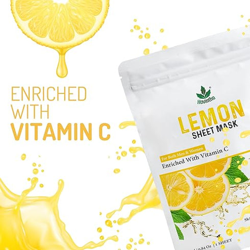 Havintha - Lemon Face Sheet Mask for Glowing Skin