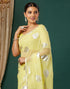 Vasthrlay Georgette Printed Unstitched Orange Saree
