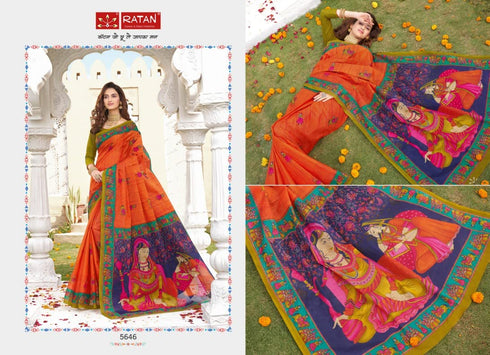 Vasthrlay Cotton Blue Saree