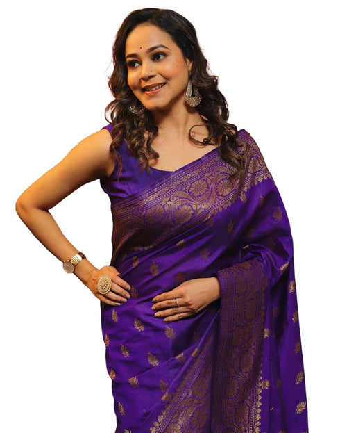 Vasthrlay Banarasi Kanjivaram Unstitched Teal Saree