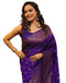 Vasthrlay Banarasi Kanjivaram Unstitched Teal Saree