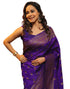 Vasthrlay Banarasi Kanjivaram Unstitched Teal Saree