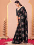 Vasthrlay Vichitra Printed Unstitched Maroon Saree