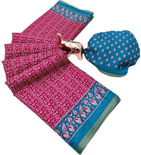 Vasthrlay Kalamkari Beautiful Navy Blue