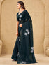 Vasthrlay Womens Printed Unstitched Sky Blue Saree