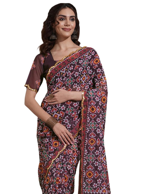 Vasthrlay Georgette Printed Blue Saree