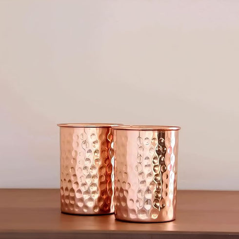 Pure Copper Hammered Tumbler 300ml