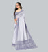 Vasthrlay Cotton Blue White Saree