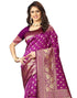 Vasthrlay Banarasi Jacquard Unstitched Red Saree
