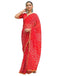 Vasthrlay Georgette Bandhani Red Saree With Unstitched Blouse Piece