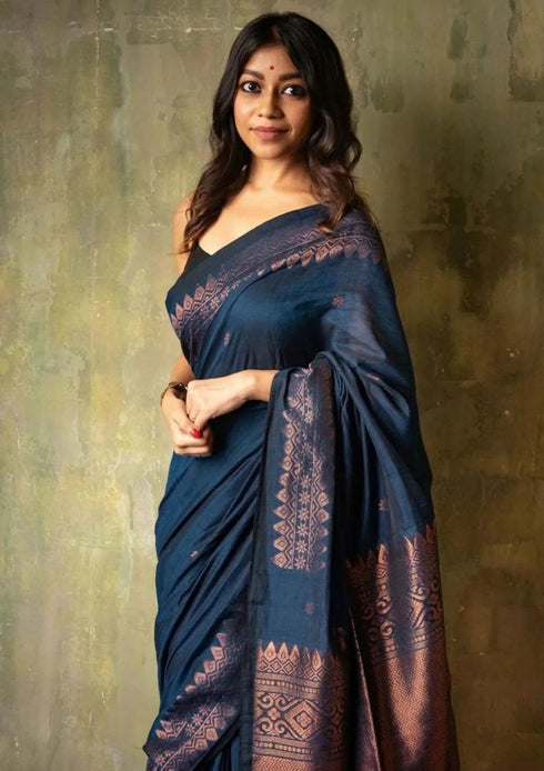 Vasthrlay Banarasi Unstitched Saree