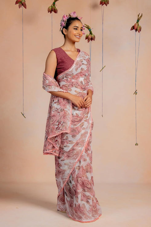 Vasthrlay Fashion Georgette Floral Printed Ethnic Wear