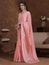 Vasthrlay Chinnon Chiffon Pista Saree