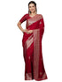 Vasthrlay Banarasi Weaving Red Saree