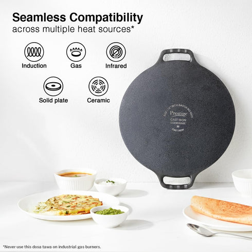 Prestige 30 cm Cast Iron Dosa Tawa