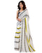 Vasthrlay Womens Printed Unstitched White Saree