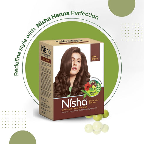 Nisha Natural Henna Powder for Hair Colour | Dark Brown