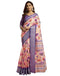 Vasthrlay Womens Printed Unstitched Navy Blue Saree