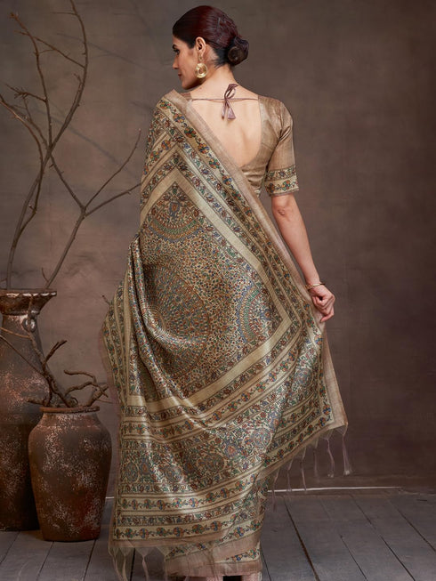 Vasthrlay Madhubani Printed Unstitched Hs Ethnic Wear