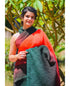 VasthrlayCrushed Georgette Unstitched Red Free Ethnic Wear