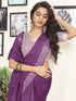 Vasthrlay Womens Printed Unstitched White Saree