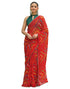 Vasthrlay Georgette Bandhani Unstitched Yellow Saree