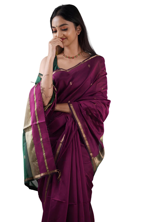 Vasthrlay Banarasi Printed Unstitched Saree